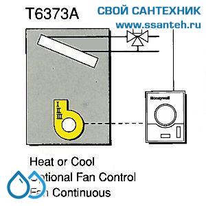 15746 HONEYWELL T6373A1017 Термостат для фэн-койлов 3-х ск., 10-30С, 230В, антисипатор, нагрев/охлаждение