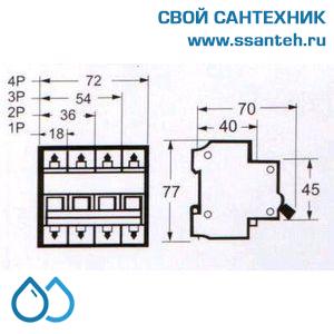 18268 Автоматический выключатель SASSIN C45N 3п 20А (упаковка 4 шт)